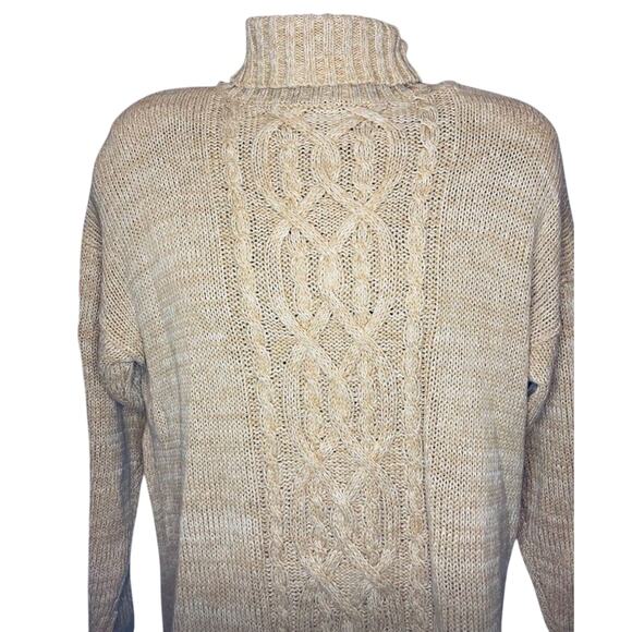Vintage Hunter Run Sweater Women's Medium Yellow Knit Ramie Fishermen Cable knit - Picture 1 of 7